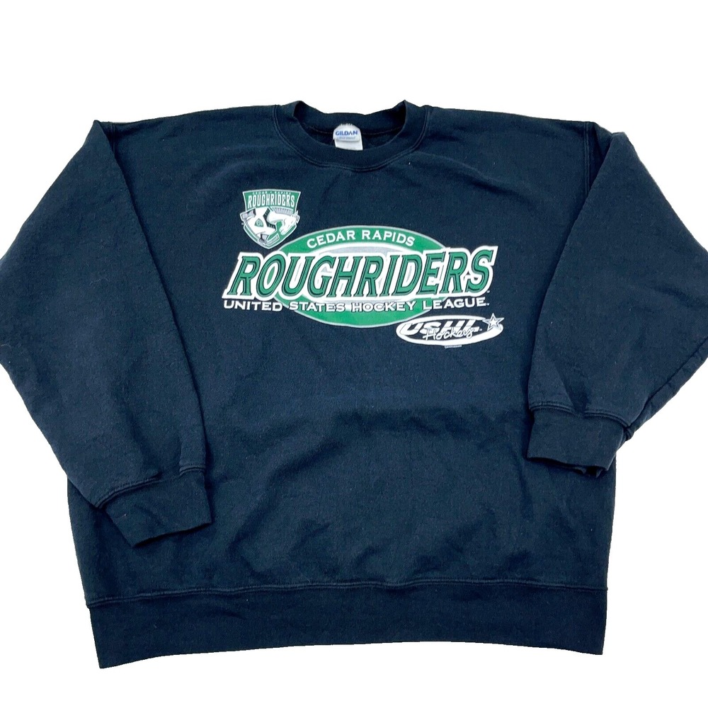 Vintage Cedar Rapids Roughriders Sweatshirt Men Large Crew Neck Sweater Y2K USHL